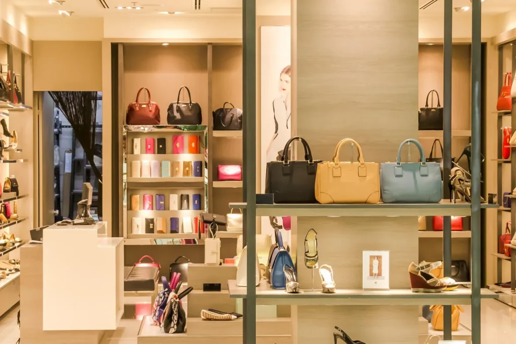 Dona de loja de moda confere lista de clientes e celular no balcão antes de uma campanha pelo WhatsApp